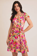 Floral Wrap Dress with Front Tie (S-3XL)