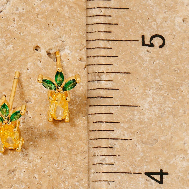 Faceted Pineapple Gem Stud Earrings