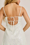 Ivory Out Detail Sequin Lace Mini Dress