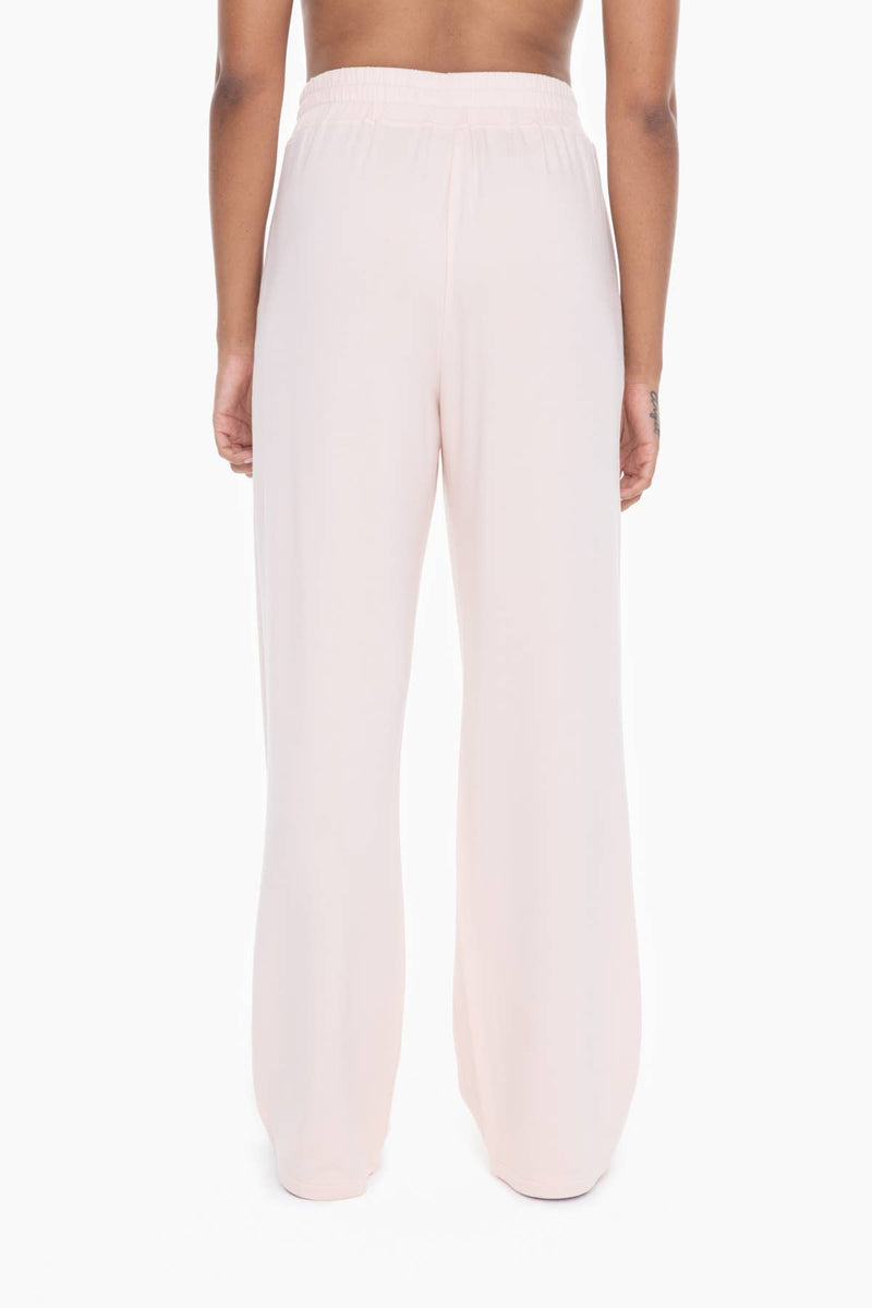 Pearl Blush Wide Leg Fleece Lounge Pants