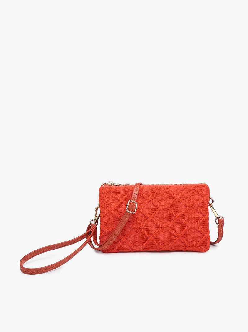 Riley Beige Sweater 3 Compartment Crossbody/Wristlet