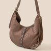 Dark Brown Braided Detail Hobo Shoulder Bag