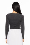 Sweetheart Black Ribbed Crop Top