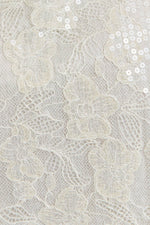 Ivory Out Detail Sequin Lace Mini Dress