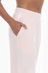 Pearl Blush Wide Leg Fleece Lounge Pants