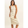 Cream Maya Round Neck Bodycon Ribbed Knit Dress