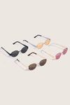 Thin Metal Oval Frame Sunglasses Set: ASSORTED