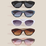 Triangle Accent Oval Gradient Lens Sunglasses