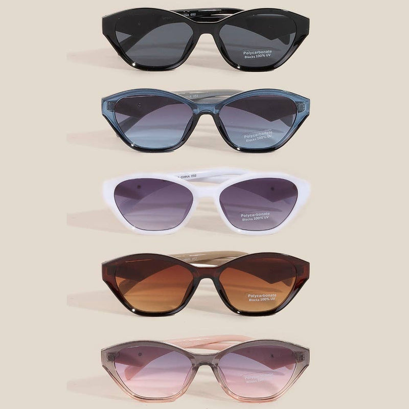 Triangle Accent Oval Gradient Lens Sunglasses