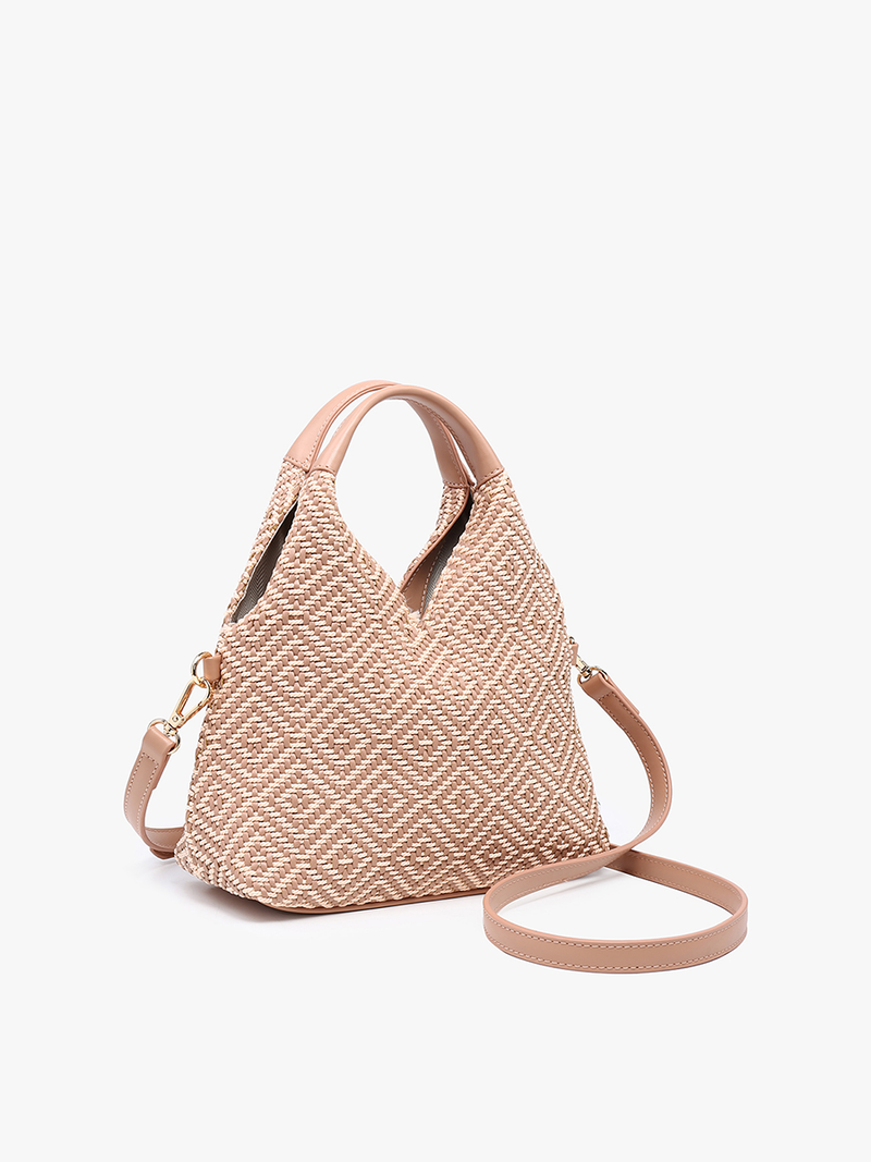 Mauve Cecily Woven Diamond Hobo