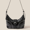 Black Studded Trim Shoulder Bag