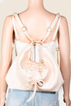 Black Faux Leather String Bow Know Shoulder Bag