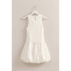 White Bubble Hem Mini Dress