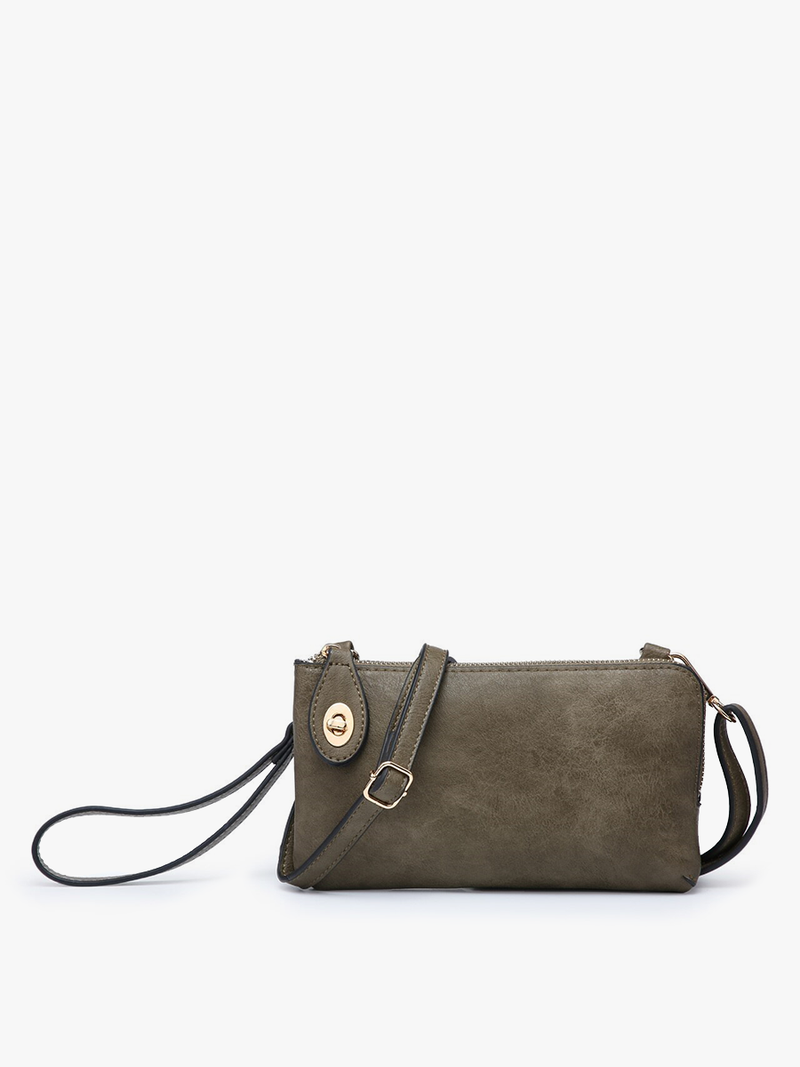 Kendall Olive Crossbody/Wristlet w/ Twist Lock