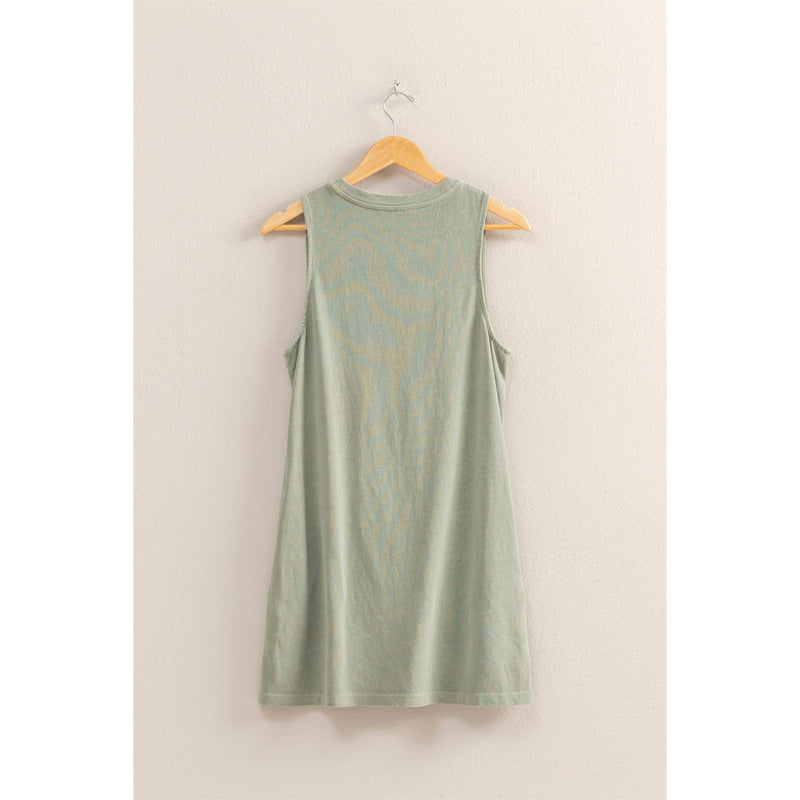 Sage Green Sleeveless Mini Dress