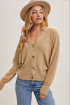 Taupe Button Down Sweater Cardigan