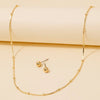 Gold Dipped Intricate Station Dainty Chain Necklace Set