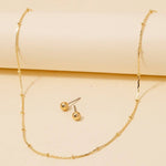 Gold Dipped Intricate Station Dainty Chain Necklace Set