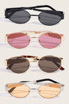 Thin Metal Oval Frame Sunglasses Set: ASSORTED
