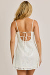 Ivory Out Detail Sequin Lace Mini Dress