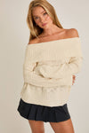 Cream Off The Shoulder Top