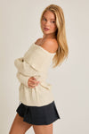 Cream Off The Shoulder Top
