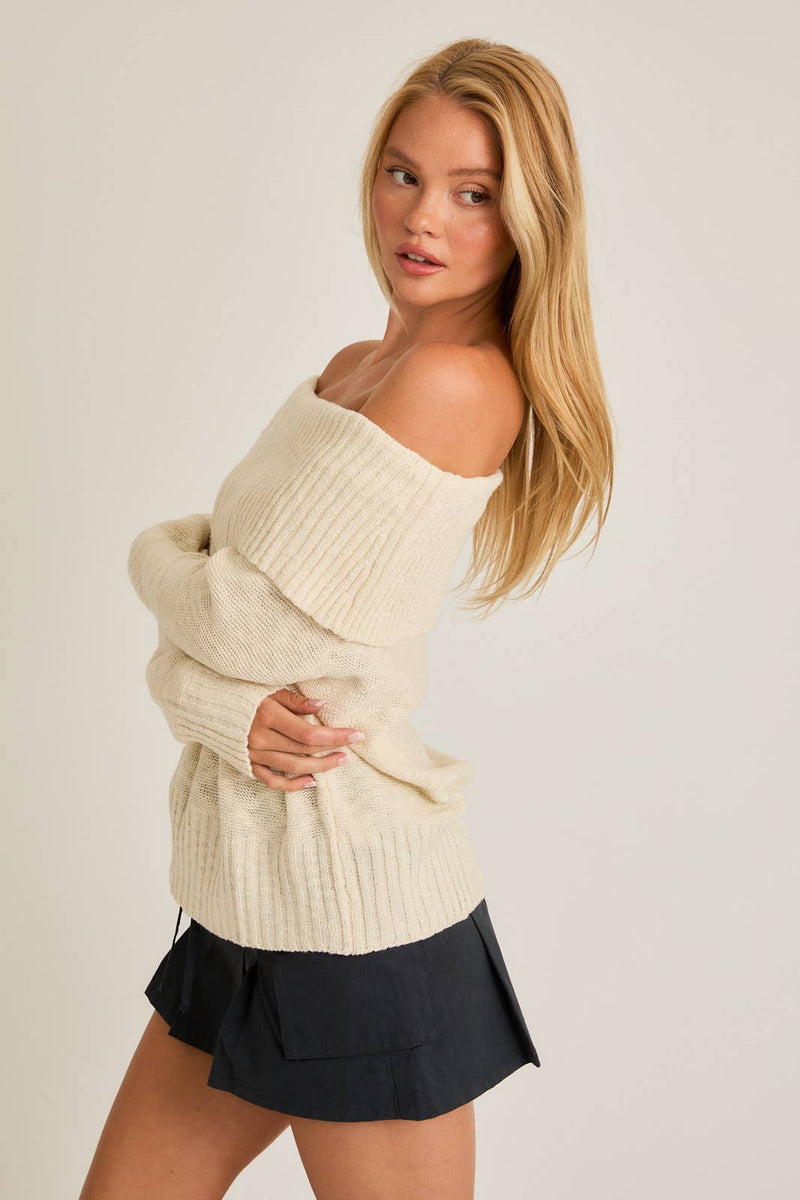 Cream Off The Shoulder Top