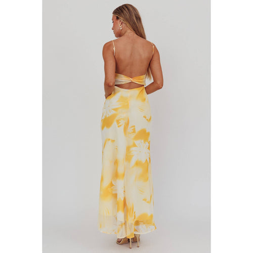 Floral Yellow Maxi Dress