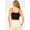 Lace Detail Ribbed Cami Black Top