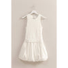 White Bubble Hem Mini Dress