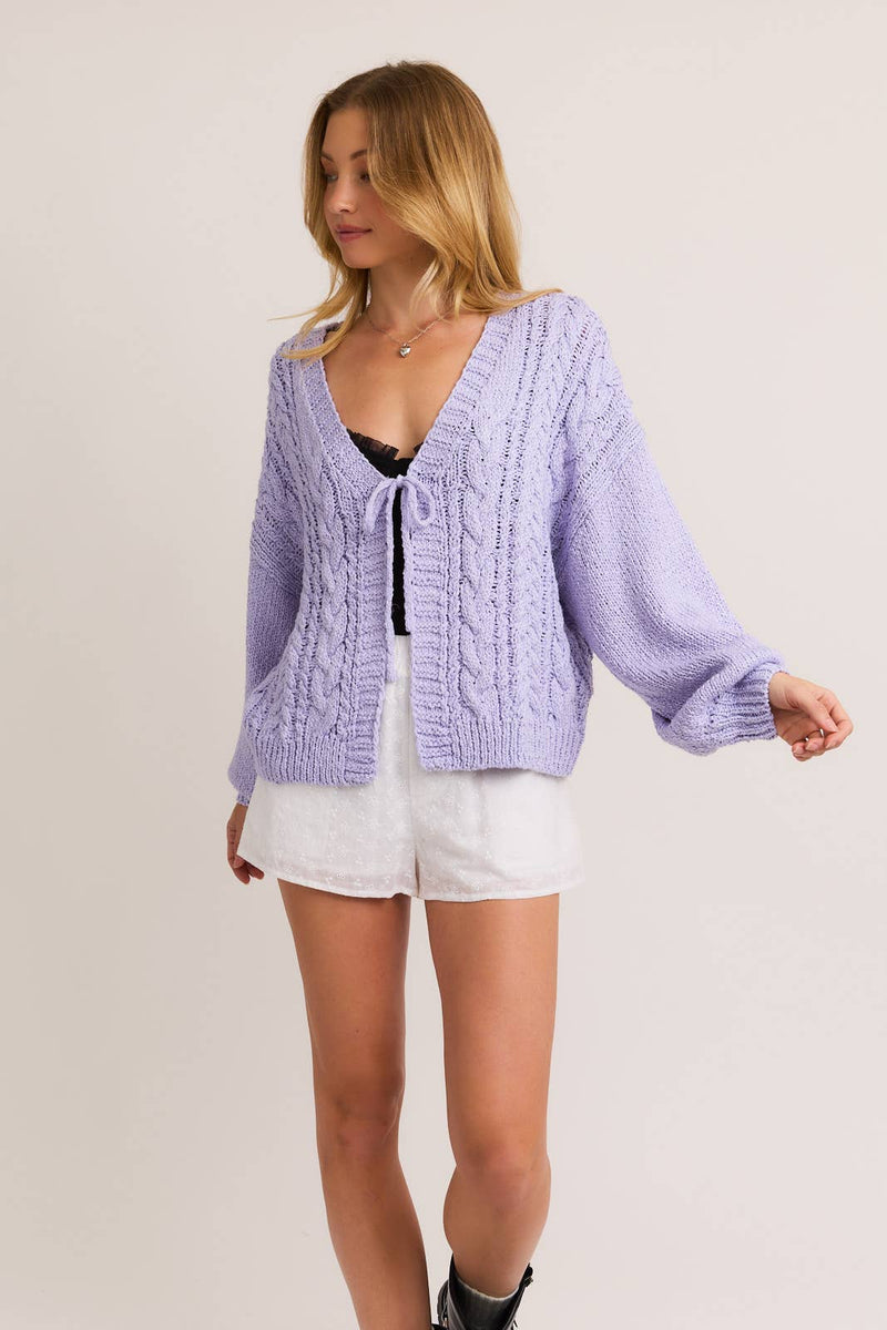 Lavender Knit Cardigan