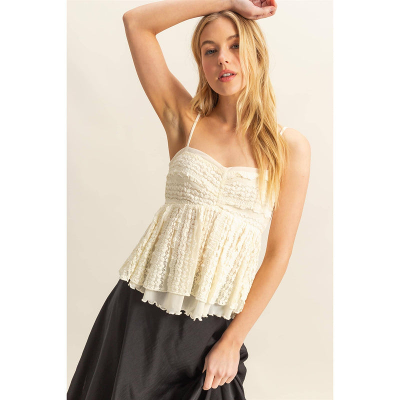 Black Spaghetti Strap Lace Cami
