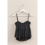 Black Spaghetti Strap Lace Cami