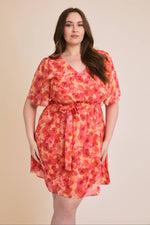 Megan Waist Tie Floral Print Dress (S-3XL)