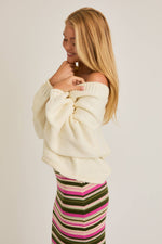 Cream Boxy Open Cardigan