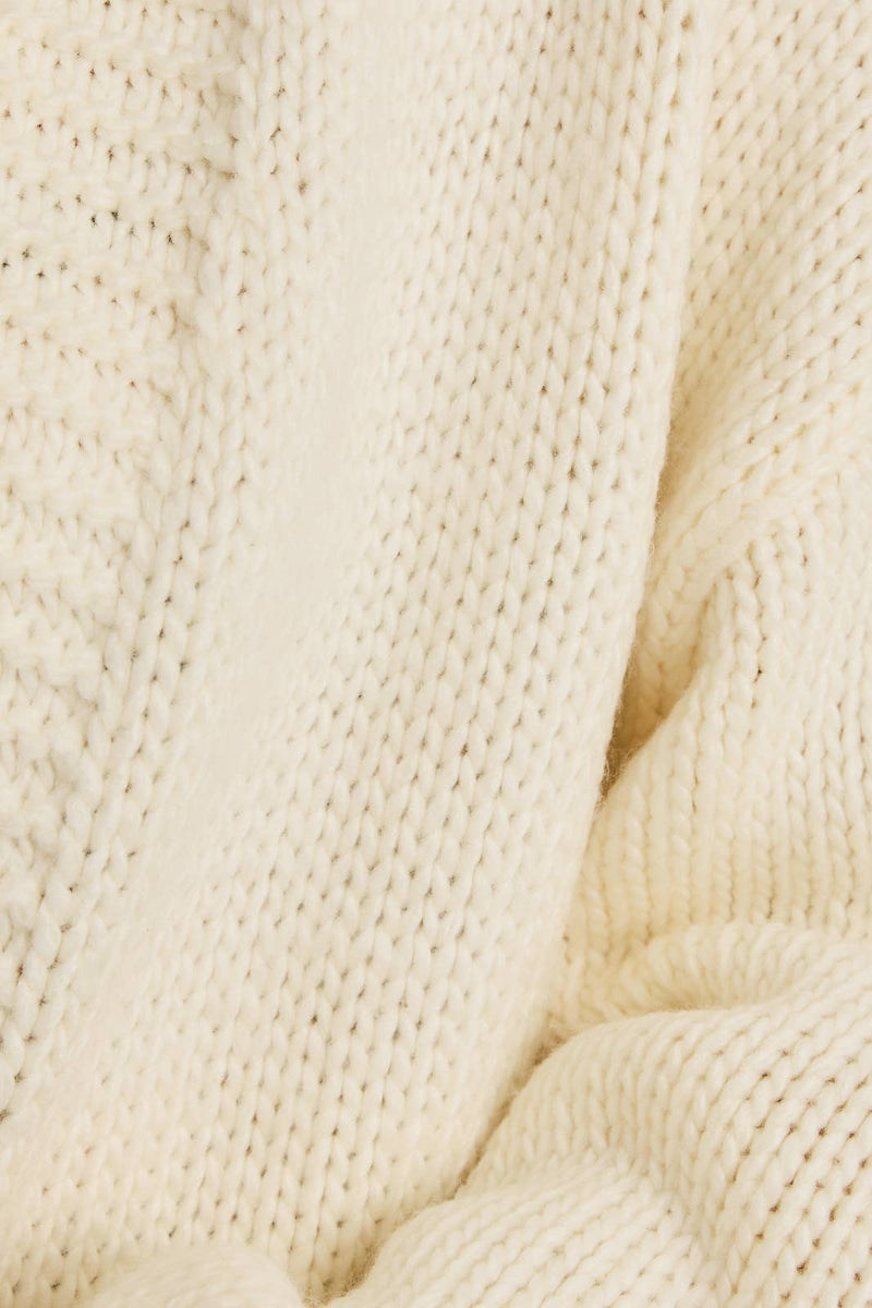 Cream Boxy Open Cardigan