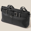 Black Rectangle Belt Strap Faux Leather Shoulder Bag