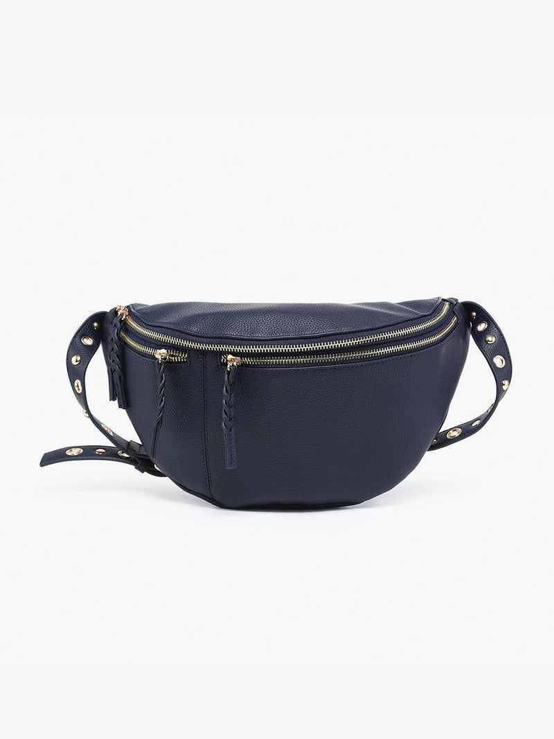 Nova Dark Olive Studded Sling Bag