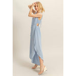 Baby Blue V-Neck Side Cutout Jumpsuit