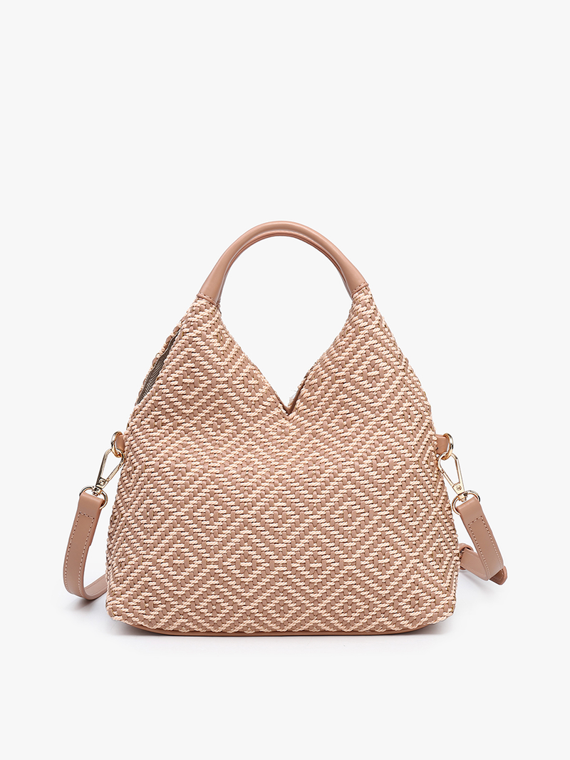 Mauve Cecily Woven Diamond Hobo