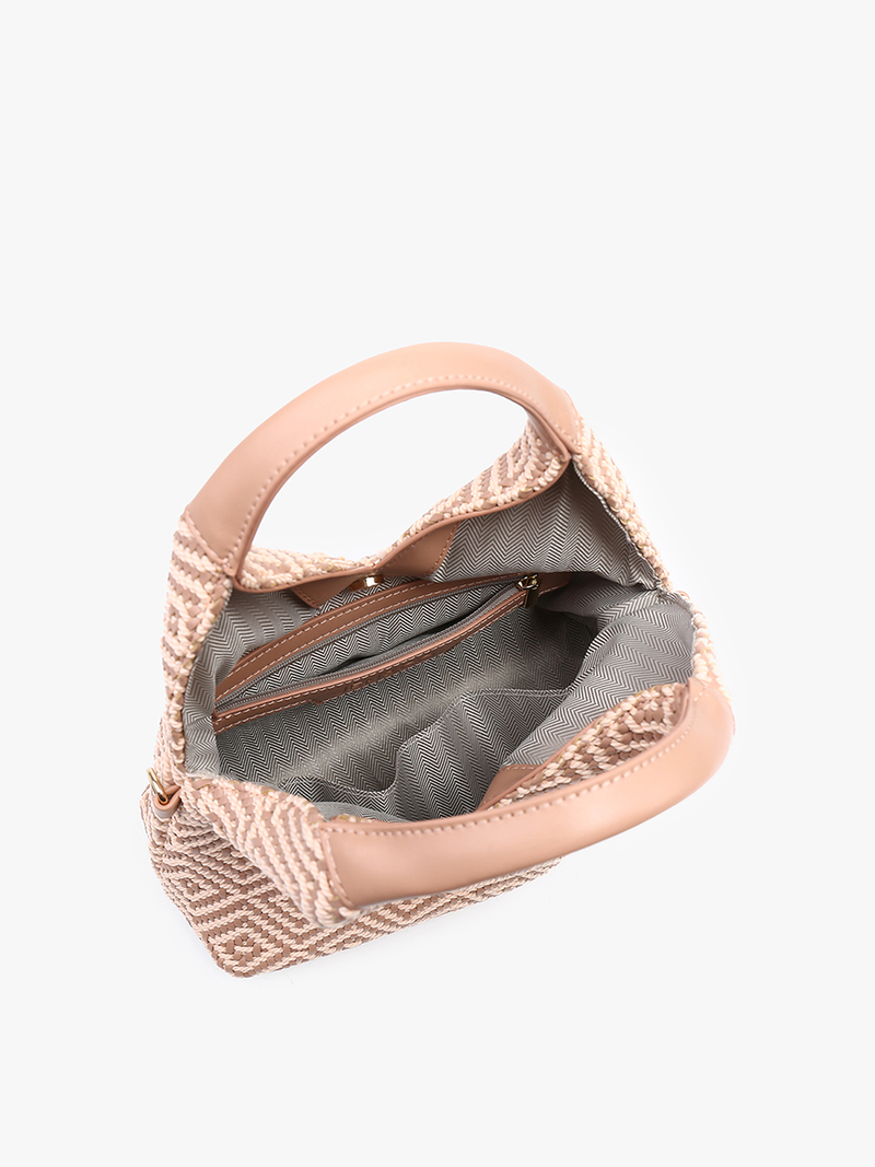 Mauve Cecily Woven Diamond Hobo