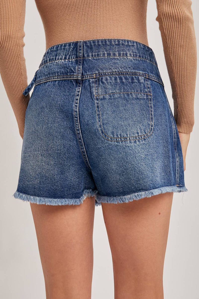 Denim Front Tie Mini Skort