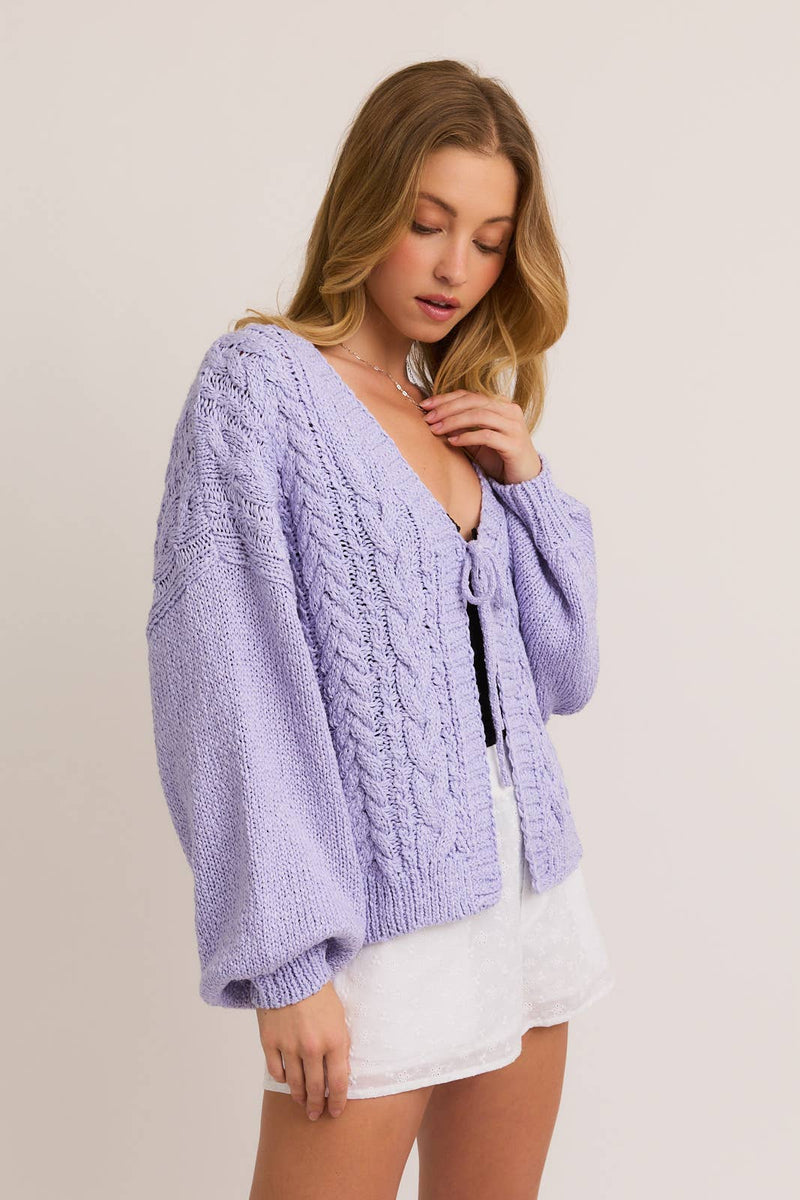 Lavender Knit Cardigan