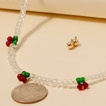 Cherry Station Charms Beaded Necklace Set