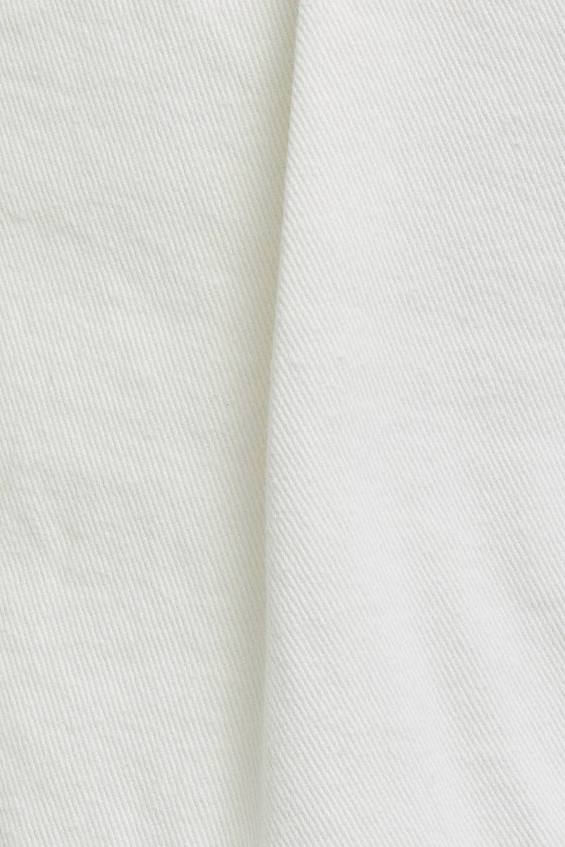 White Pleated Denim Mini Skort