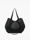 Celeste Black Distressed Hobo Bag
