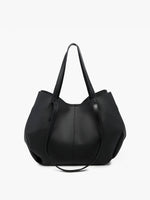 Celeste Black Distressed Hobo Bag