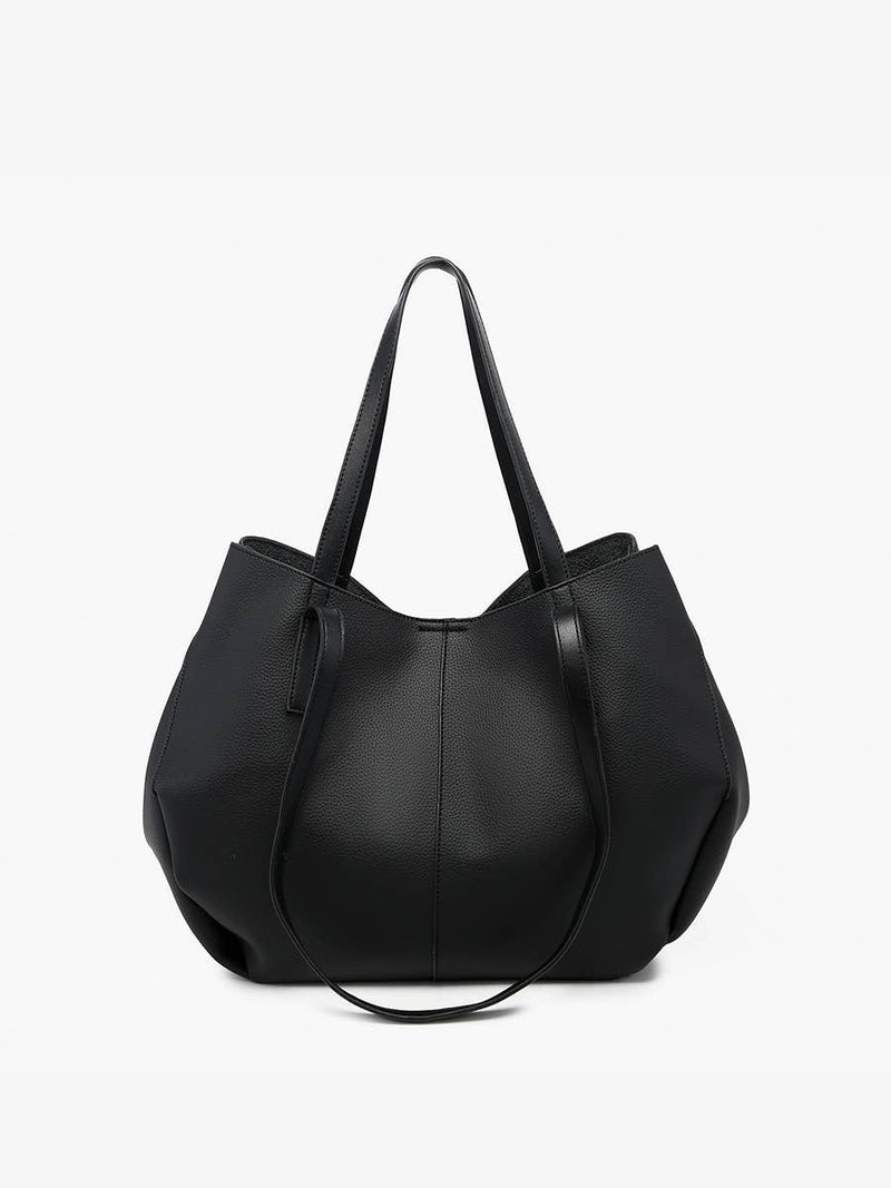 Celeste Black Distressed Hobo Bag