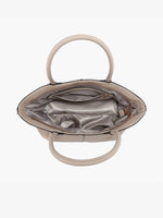 Mauve Karen Dual Handle Baguette Bag
