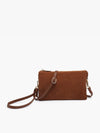 Riley Black 3 Compartment Crossbody/Wristlet